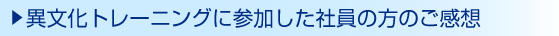 異文化トレーニングに参加した社員の方のご感想